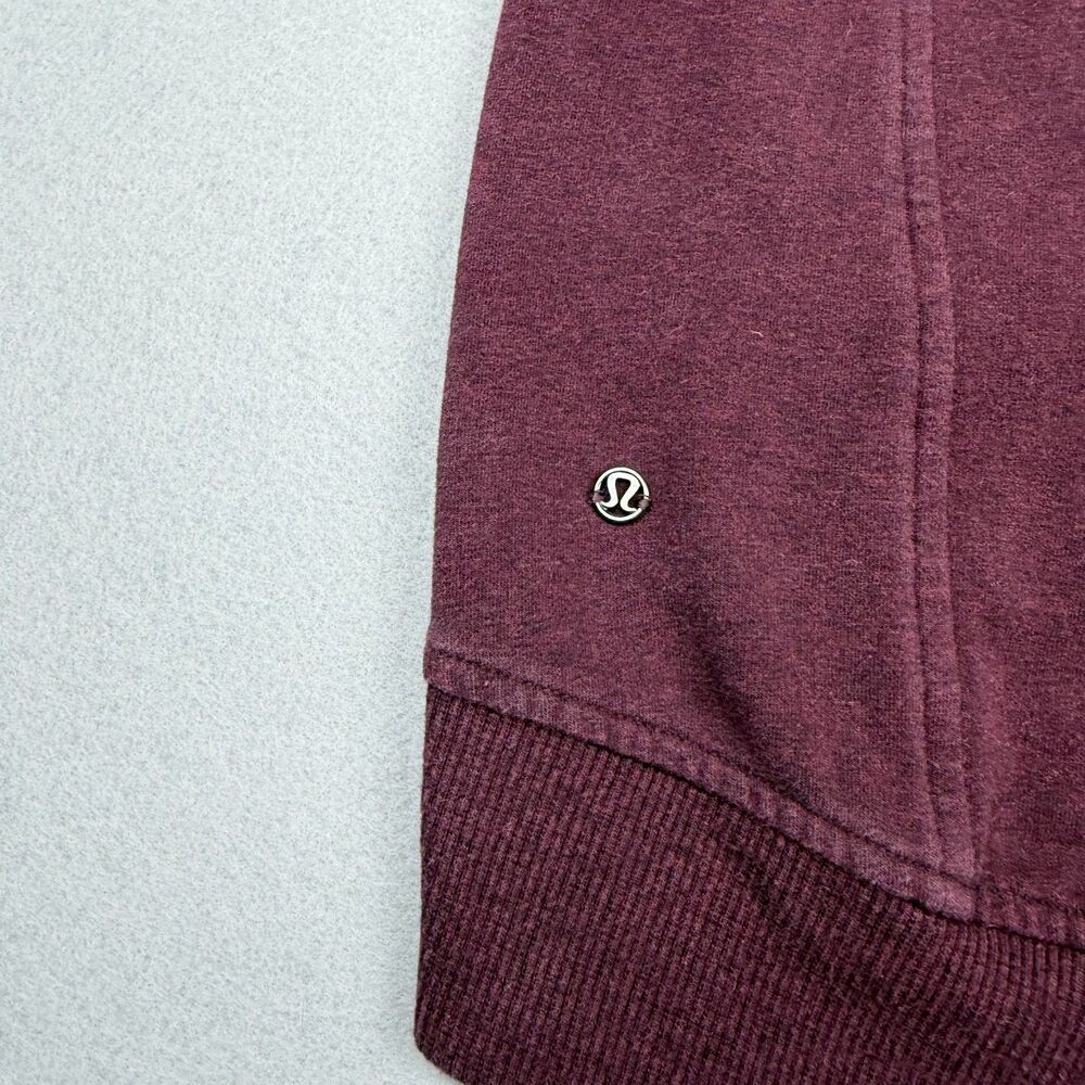 Lululemon Sweatshirt Womens 4 Red Cowl Neck Pullover Zip Pocket Logo Yoga Top - Picture 5 of 16